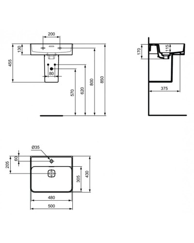 Раковина 50х43 см Ideal Standard Strada II T292801