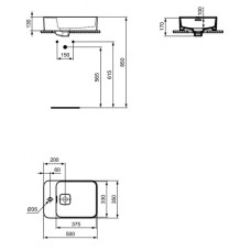 Раковина 50х35 см Ideal Standard Strada II T296401