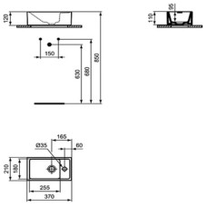 Раковина 37х21 см Ideal Standard Tempo E210901