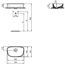 Раковина 52х32 см Ideal Standard Dea T044301