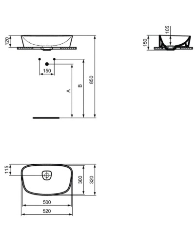 Раковина 52х32 см Ideal Standard Dea T044301