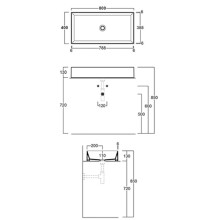 Раковина 80х40 см Simas Agile AG80 bi