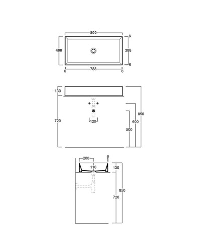 Раковина 80х40 см Simas Agile AG80 bi