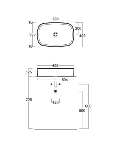 Раковина 60x40 см Simas Folio FO04bi