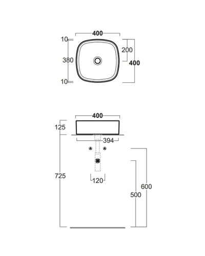 Раковина 40x40 см Simas Folio FO03bi