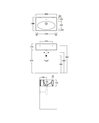 Раковина 61x39 см Simas Lft Spazio LFT54bi