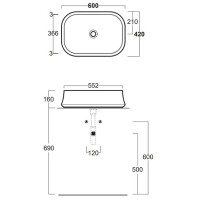 Раковина 60x42 см Simas Sharp SH08 navy matt