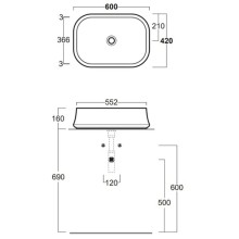 Раковина 60x42 см Simas Sharp SH08 navy matt
