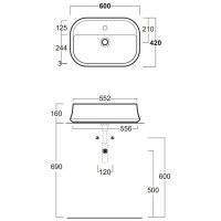 Раковина 60x42 см Simas Sharp SH09BIx1