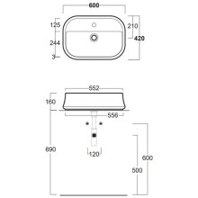 Раковина 60x42 см Simas Sharp SH09BIx1