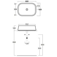 Раковина 60x42 см Simas Sharp SH08bix0