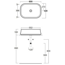 Раковина 60x42 см Simas Sharp SH08bix0