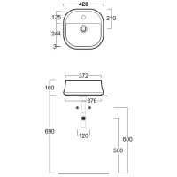 Раковина 42x42 см Simas Sharp SH07bix1