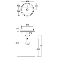 Раковина 42x42 см Simas Sharp SH03bix1