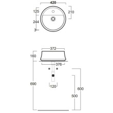Раковина 42x42 см Simas Sharp SH03bix1