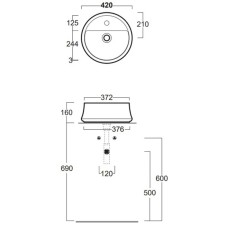 Раковина 42x42 см Simas Sharp SH03bix1