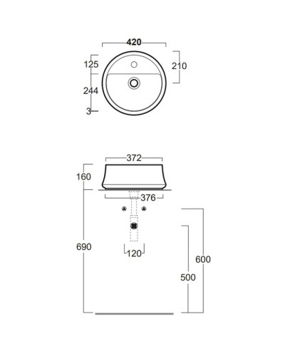 Раковина 42x42 см Simas Sharp SH03bix1