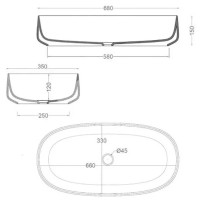 Раковина 68x35 см Artceram Cognac COL005 17 00