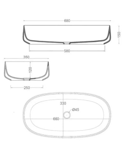 Раковина 68x35 см Artceram Cognac COL005 17 00