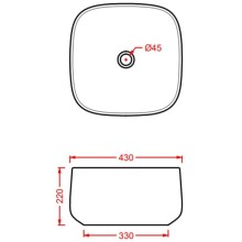 Раковина 43x43 см Artceram Cognac COL006 40 00