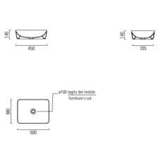 Раковина 50х38 см GSI Nubes 903716