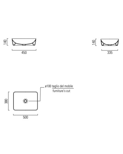 Раковина 50х38 см GSI Nubes 903726