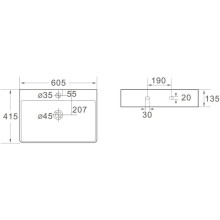 Раковина 60,5х41,5 см SantiLine SL-1003MB