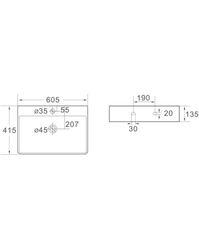 Раковина 60,5х41,5 см SantiLine SL-1003MB