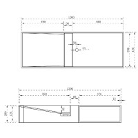 Раковина 120х42 см NT Bagno Cagliari Left NT502