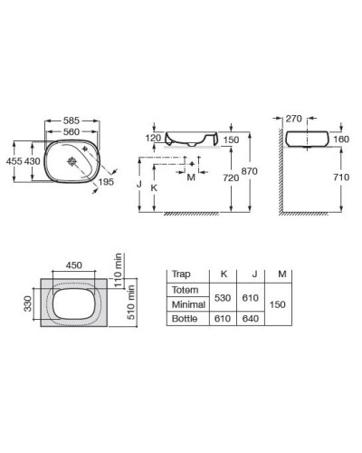 Раковина 58,5x45,5 см Roca Beyond 3270B8640
