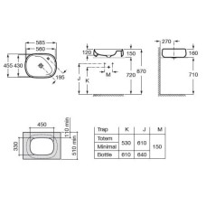 Раковина 58,5x45,5 см Roca Beyond 3270B8630