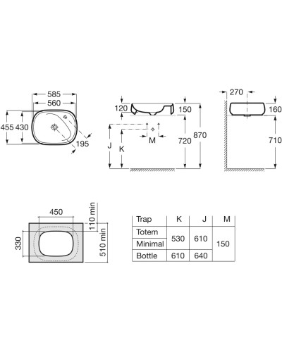 Раковина 58,5x45,5 см Roca Beyond 3270B8620