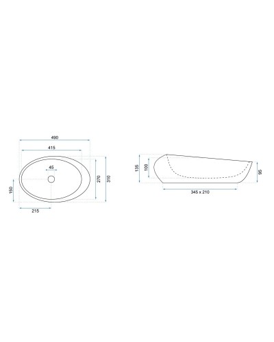 Раковина 49х31 см Rea Roxy REA-U6650