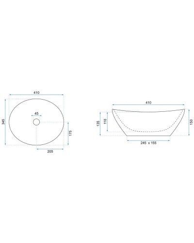 Раковина 41х34,5 см Rea Sofia REA-U0133
