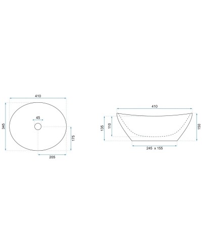 Раковина 41х34,5 см Rea Sofia REA-U3695