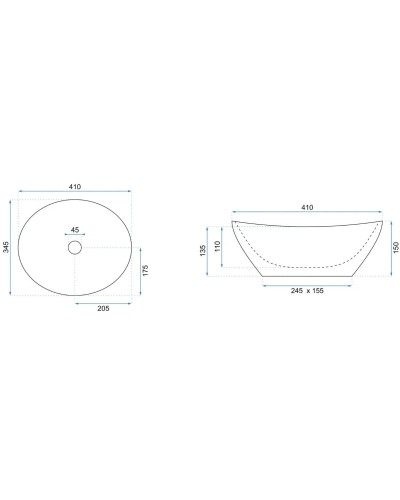 Раковина 41х34,5 см Rea Sofia REA-U4527
