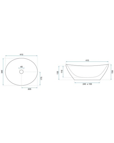 Раковина 41х34,5 см Rea Sofia REA-U3697
