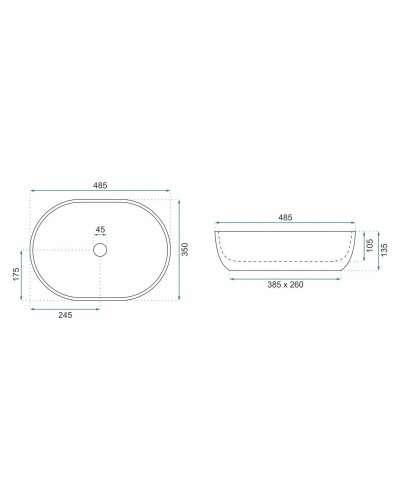 Раковина 48,5х35 см Rea Lara REA-U9889