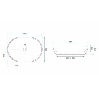 Раковина 48,5х35 см Rea Lara REA-U9887