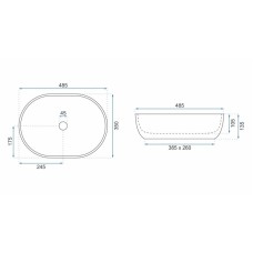 Раковина 48,5х35 см Rea Lara REA-U9887