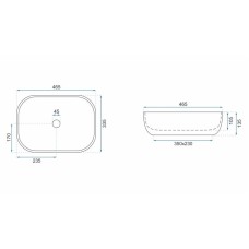 Раковина 46,5х33,5 см Rea Livia REA-U3801