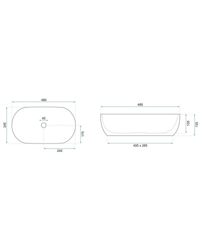 Раковина 48х34,5 см Rea Amelia REA-U0416