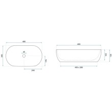Раковина 48х34,5 см Rea Amelia REA-U8000