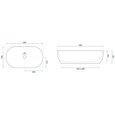 Раковина 48х34,5 см Rea Amelia REA-U8000
