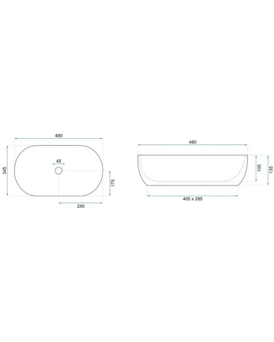 Раковина 48х34,5 см Rea Amelia REA-U8000