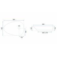 Раковина 56х39 см Rea Greta REA-U8536