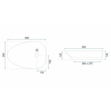 Раковина 56х39 см Rea Greta REA-U8536
