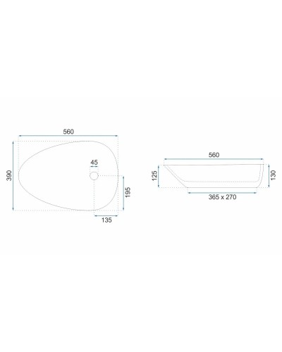 Раковина 56х39 см Rea Greta REA-U8536