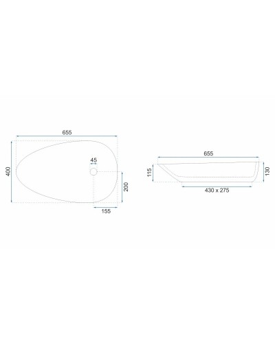 Раковина 65,5х40 см Rea Greta REA-U8537
