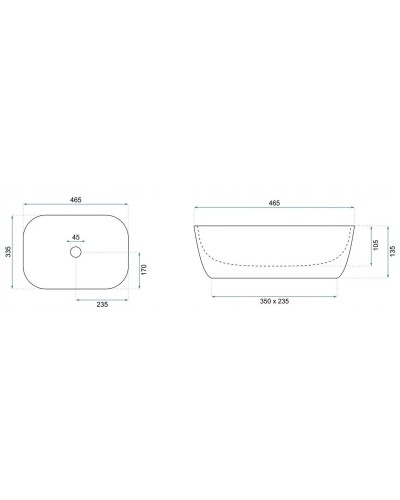 Раковина 46,5х33,5 см Rea Belinda REA-U8472